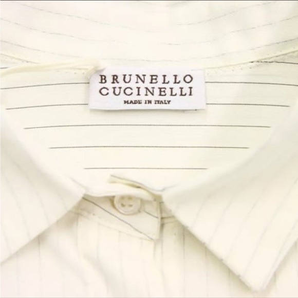 Brunello Cucinelli Silk Shirt Dress Tiered Longsleeve Dress Ruffle Skirt - Picture 6 of 10